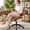 Brown, variant on COOLHUT Home Office Chair, Armless Adjustable Height Small Office Desk Chair, PU Leather Swivel Computer Chair, Modern Walnut Bentwood Chair for Office, Reading Meeting Room, Makeup Vanity, Khaki