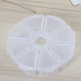 thumbnail image 1 of Luckyn 3 Pcs Round 8 Grids Desktop Storage Box,Plastic Jewelry Organizer Display Containers Case for Bead Cosmetic Earrings,White, 1 of 9