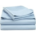 thumbnail image 2 of 100% Egyptian Cotton 700 Thread Count 4pc Round Bed Sheet Set with21 Inch Deep Pocket Size 84" Diameter Color Light Blue Solid, 2 of 5