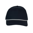 thumbnail image 2 of Top Headwear Men's Snapback Rope Hat - 5 Panel Retro Classic Cap, Navy/White, 2 of 4