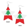 thumbnail image 2 of Leather Earrings Dangle For Women Lebanese Flag Trendy Star Earrings Lightweight Fashion, 2 of 6