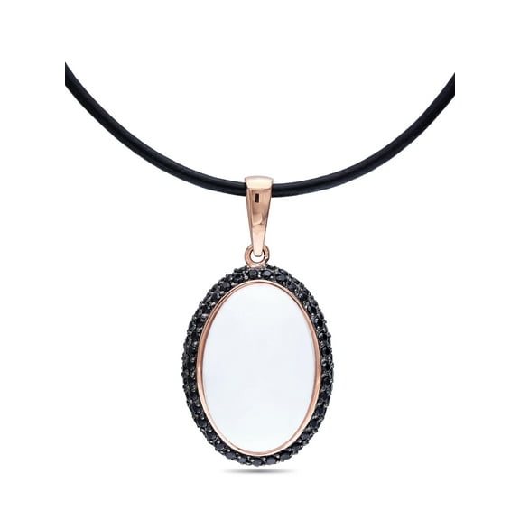 Everly Women's 23CT TGW White Agate and Cubic Zirconia Sterling Silver Pendant