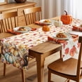 thumbnail image 5 of Fall Table Runner Thanksgiving Pumpkin Squirrel Table Runners Sunflower Maple Leaves Orange Plaid Cotton Linen Dresser Scarf Kitchen Dining Table Decor for Fall Holiday Party Decor 13x36 Inch, 5 of 9