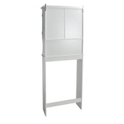 Double Door over the Toilet Space Saver Cabinet (Full Side Panels), Adjustable Center Shelf, 23.50 inch Width x 63.00 inch Height, Semi Gloss Enamel Finish