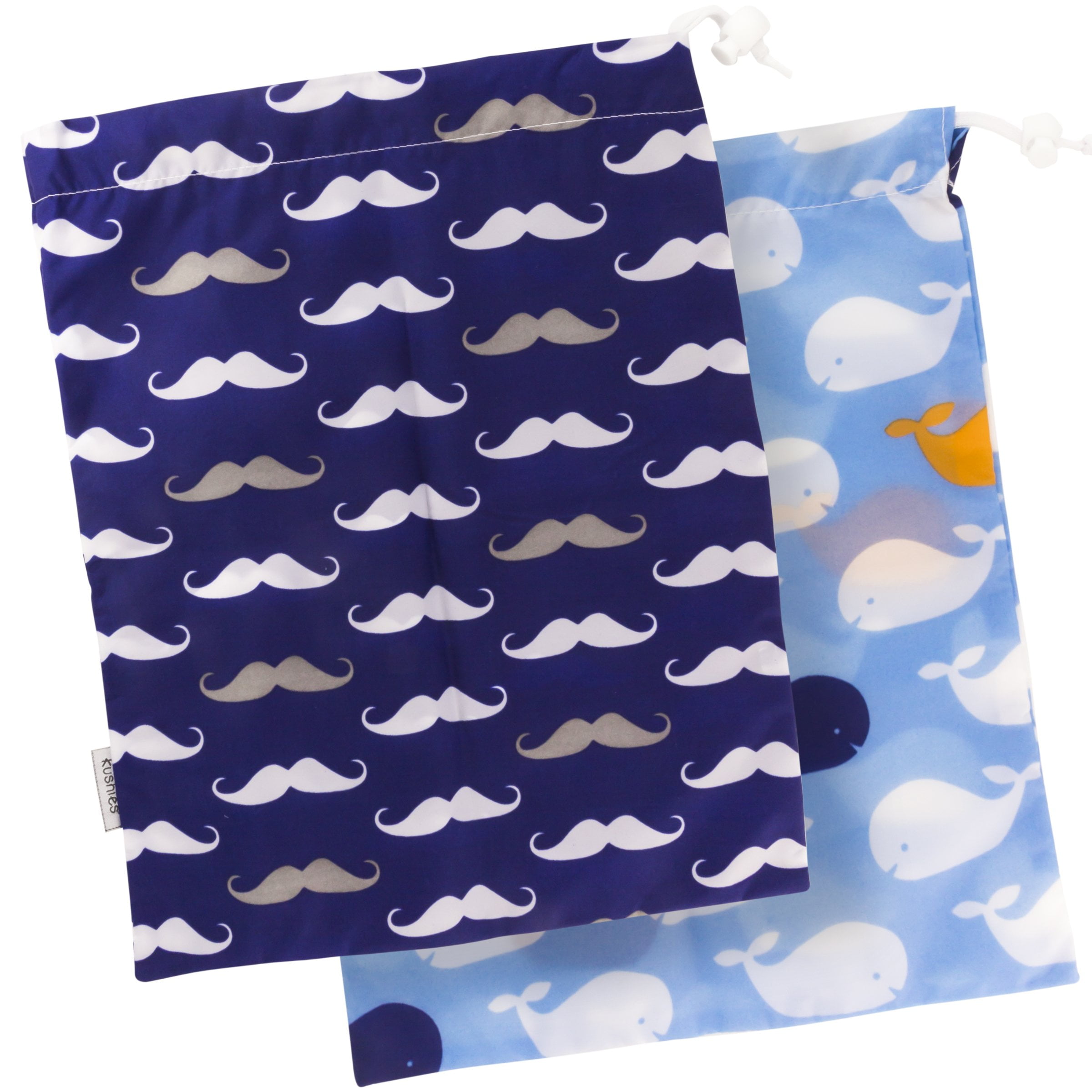 Kushies Baby Toddler Waterproof Diaper Wrap Blue Whales