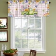 thumbnail image 3 of Watercolor Floral Truck Curtain Valances for Windows, Kitchen Valance Window Treatments Panel 2 Pack, Spring Garden Butterflies Pink Plaid Rod Pocket Short Curtains for Bathroom Bedroom 60 x 18 Inch, 3 of 8