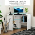 thumbnail image 4 of HOMCOM Modern Corner Computer Desk Home Office, Study Workstation Setup, White, 4 of 9