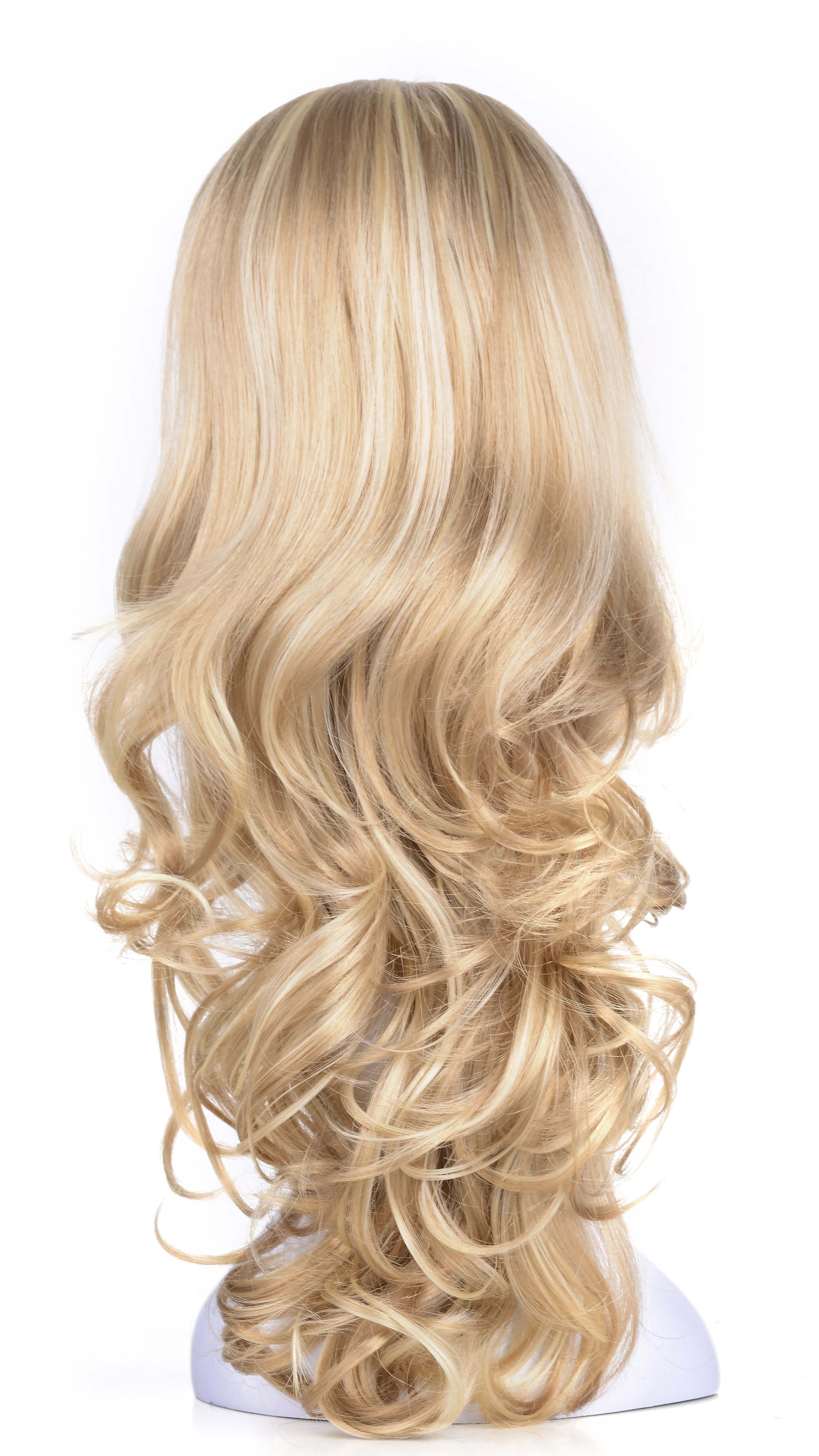 OneDor 23" Curly 3/4 Half Wig Premium Japanese High-Temperature Fiber Hair Wig with Comb on a Mesh Head Cap (R1488H)