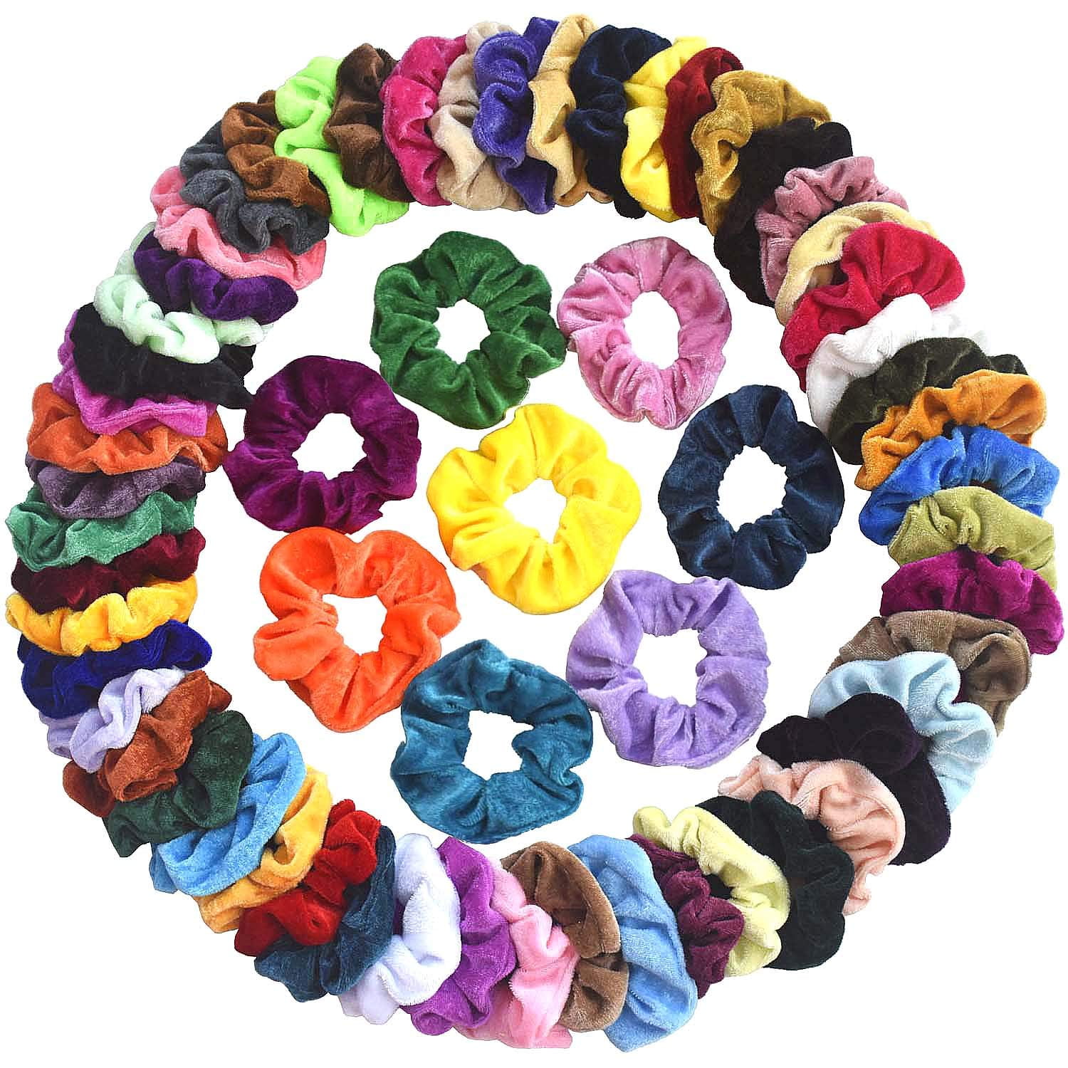 48 pcs Velvet Fabric Scrunchies Hair Choose color. 