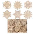 thumbnail image 2 of 24 piezas de recortes de madera para adornos de copos de nieve, árbol de Navidad de madera Abanopi Adornos de copo de nieve de madera, 2 of 5