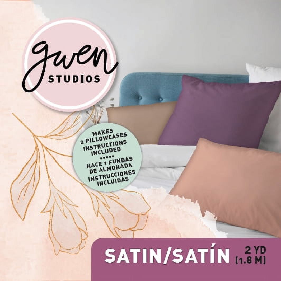 59" x 6' Satin Precut Sewing & Craft Fabric, White by Gwen Studios
