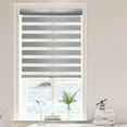 thumbnail image 4 of Lumi Cordless Zebra Blinds Grey Fabric Roller Blackout 23 W x 72 H Inches, 4 of 5