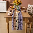 thumbnail image 2 of Purple Brown Table Runner - 48 Inch Long Rustic Farmhouse Dog Paw Vintage Cotton and Linen Blended Dress Scarves Farmhouse Table Runner for Kitchen Dining, Coffee Table, 13" x 48", 2 of 8