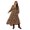 Camel, variant on Women's Plus Size Printed V Neck Balloon Sleeve Maxi Dress with Ruched Sheer Overlay 100% Polyester Fabric for Everyday