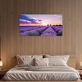 thumbnail image 5 of ZHONGYUTONG Lavender Field Wall Art Purple Flower Canvas Sunset Scenery Picture Floral Painting for Living Room Decor Framed (12.00" x 24.00"), 5 of 5