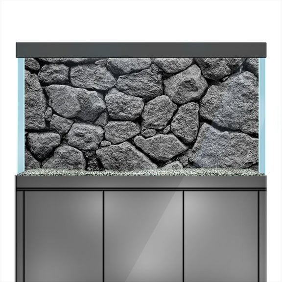 Aquarium Background Stickers  - Grey Stone Rock - Fish Tank Reptile Terrarium Decor Poster