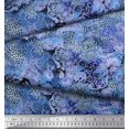 thumbnail image 3 of Soimoi Blue Velvet Fabric Floral & Leopard Animal Skin Print Fabric by the Yard 58 Inch Wide, 3 of 3