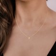 thumbnail image 3 of SZUL Women's 14K Solid Yellow Gold F Mini Initial Necklace, 3 of 5