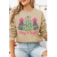 thumbnail image 2 of Women's Khaki Merry & Bright Christmas Tree Print Pullover Sweatshirt - [ZhiHiMeRi] | (US 20-22)2XL, 2 of 6