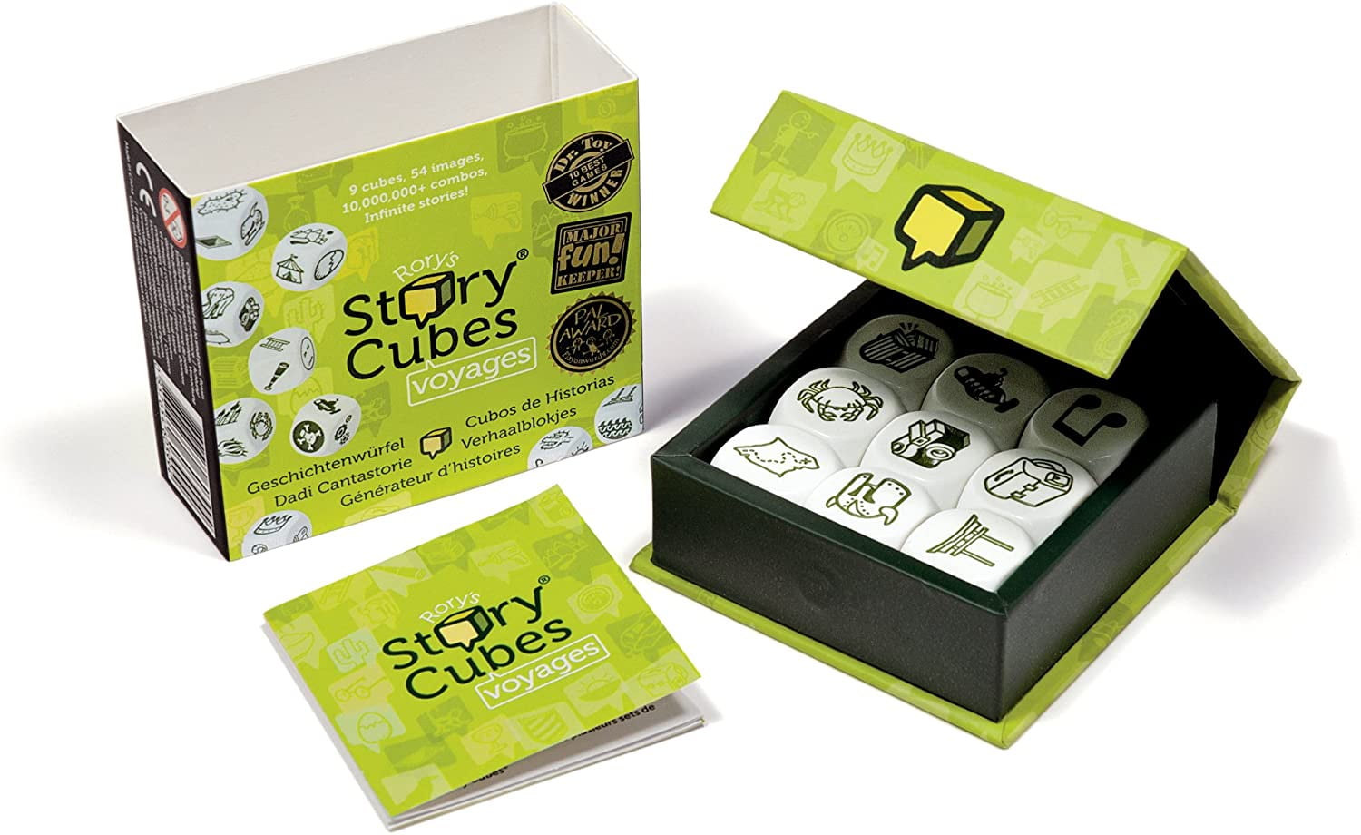Rory's Story Cubes Voyages Game in Box 9 Cubes New 
