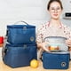thumbnail image 5 of Yuarrent Bolsa de almuerzo Bolsas enfriadoras de alimentos Color sólido aislado Fresco Mantener Picnic Almacenamiento Gran capacidad Multifunción Cocina y Comedor Azul marino M Yuarrent HA067810-06, 5 of 6