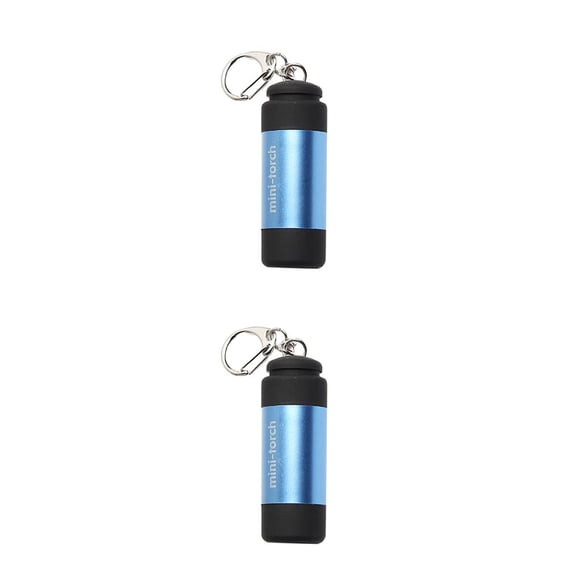 Eigraketly Mini-antorcha led luz usb carga 0.5W 25Lum portátil led mini antorcha linterna USB recargable llavero azul 2piezas Eigraketly CBP061647