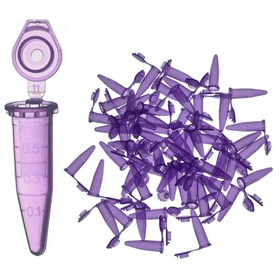 MUHWA 1000PCS Microcentrifuge Tubes with Snap Cap, 0.5ml Graduated Micro Tubes with Conical Bottom, Purple