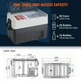thumbnail image 5 of KFFKFF 48Qt Car Refrigerator Dual Zone Portable Freezer Compressor12v Portable Freezer with Dual Zone, 12/24V DC & 110-240V AC Electric Cooler with -4℉-50℉ Cooling Range, 5 of 10