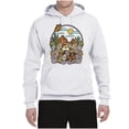 thumbnail image 2 of Wild Bobby Trendy Landscape With Daisies Cactus Monarch Butterfly Nature Lover Unisex Hoodie Sweatshirt, White, X-Large, 2 of 6