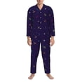 thumbnail image 3 of Fotbe Mathematical Symbols Pattern Long Sleeve Pajama Set for Men,Sleepwear Set,2-piece Loungewear Set,Soft PJs Comfy Nightwear with Pockets-X-Large, 3 of 7