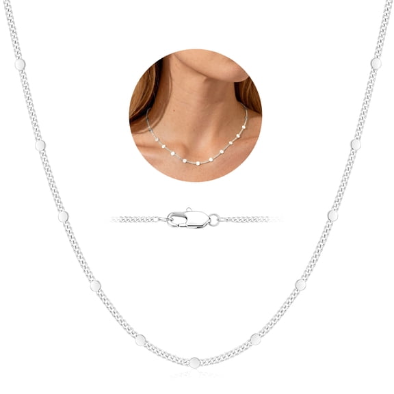 APSVO S925 Sterling Silver Plated Chains for Women 1.5mm/2mm Non-tarnish Necklace Birthday Graduation Prom Jewelry Gifts Teen Mom Female Lady Adult Wife Her Age Ideas 16/18/20/22 Inch