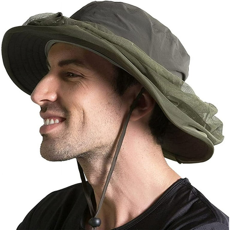 Peicees Head Net Hat for Men Women Adventure Fishing Hat Safari Hat for  Hunting Camping Hiking
