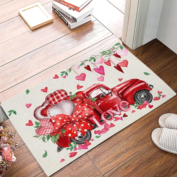 Ganfancp Felpudo para El Día de San Valentín Felpudo para La Puerta Del Porche Love Romantic Holiday Decoration Mat Ofertas Flash 1X Alfombrilla