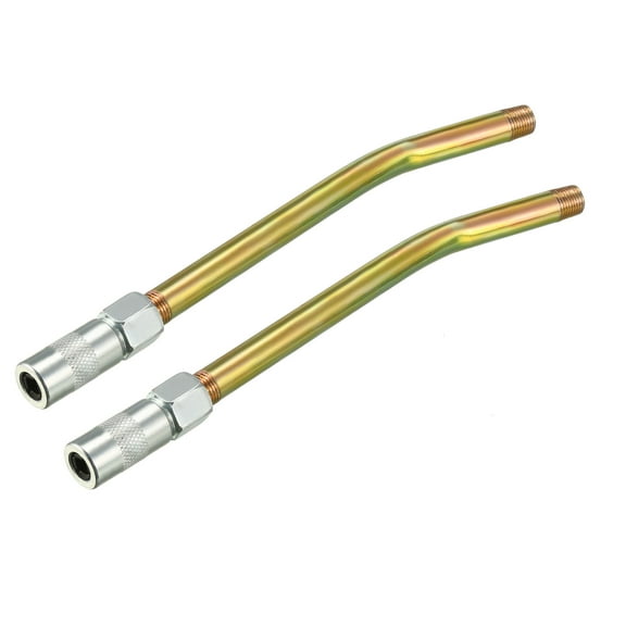 2pcs ,1/8" NPT Grease Fitting Standard Grease Metal Extension Tubes with Grease Nozzle Zinc Plated