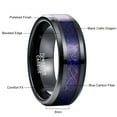 thumbnail image 5 of 8mm Black Blue Tungsten Rings for Unisex Celtic Dragon Wedding Band Carbon Fiber Inlay, 5 of 5