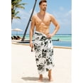 thumbnail image 3 of HAPPY BAY Men's Swim Trunk Swimsuits Sarong Pareo Beach Wrap One Size White_AA87 Summer Vacation Aloha, 3 of 5