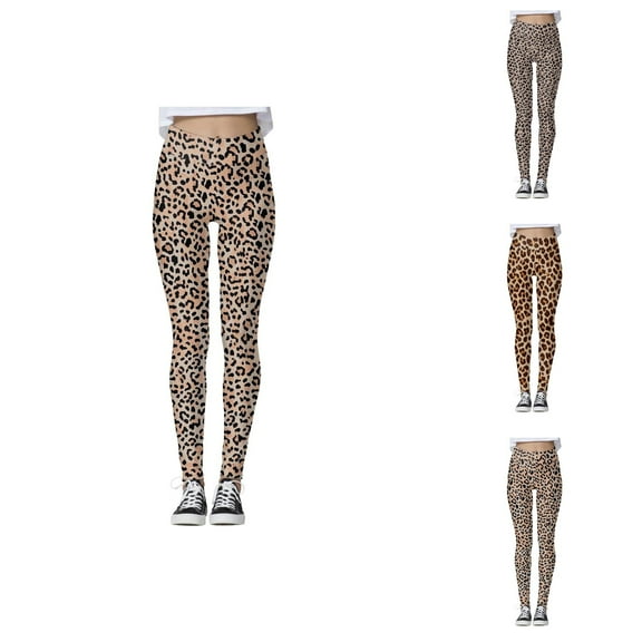 High Waisted Leggings for Women 2025 Leopard Print No See Through Tummy Control Yoga Pants Tights
