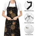 thumbnail image 4 of Kdxio Gold Glitter Pineapples Apron with Pockets Adjustable Kitchen Aprons for Men Women Waterproof Aprons for Cooking,Drawing,Crafting, Baking Household Cleaning, 4 of 8