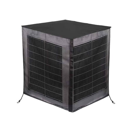 

Air Conditioner Cover Full Mesh with Detachable 600 D Waterproof Top Outside Central AC Unit Protector Against Leaves Weeds Breathable & All Seasons