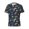 thumbnail image 3 of Yiaed Undersea Animals Print Mens Short Sleeve Tight Fit T-Shirt, Crewneck Casual Tee-XX-Large, 3 of 5