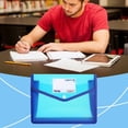 thumbnail image 2 of Clearance! Plastic File Folders Envelope Expanding File Wallet Organizer Documents Folder with Snap Closure and Pocket A5 Size Transparent File Pouch for School (Assorted Color Vertical) Blue, 2 of 7