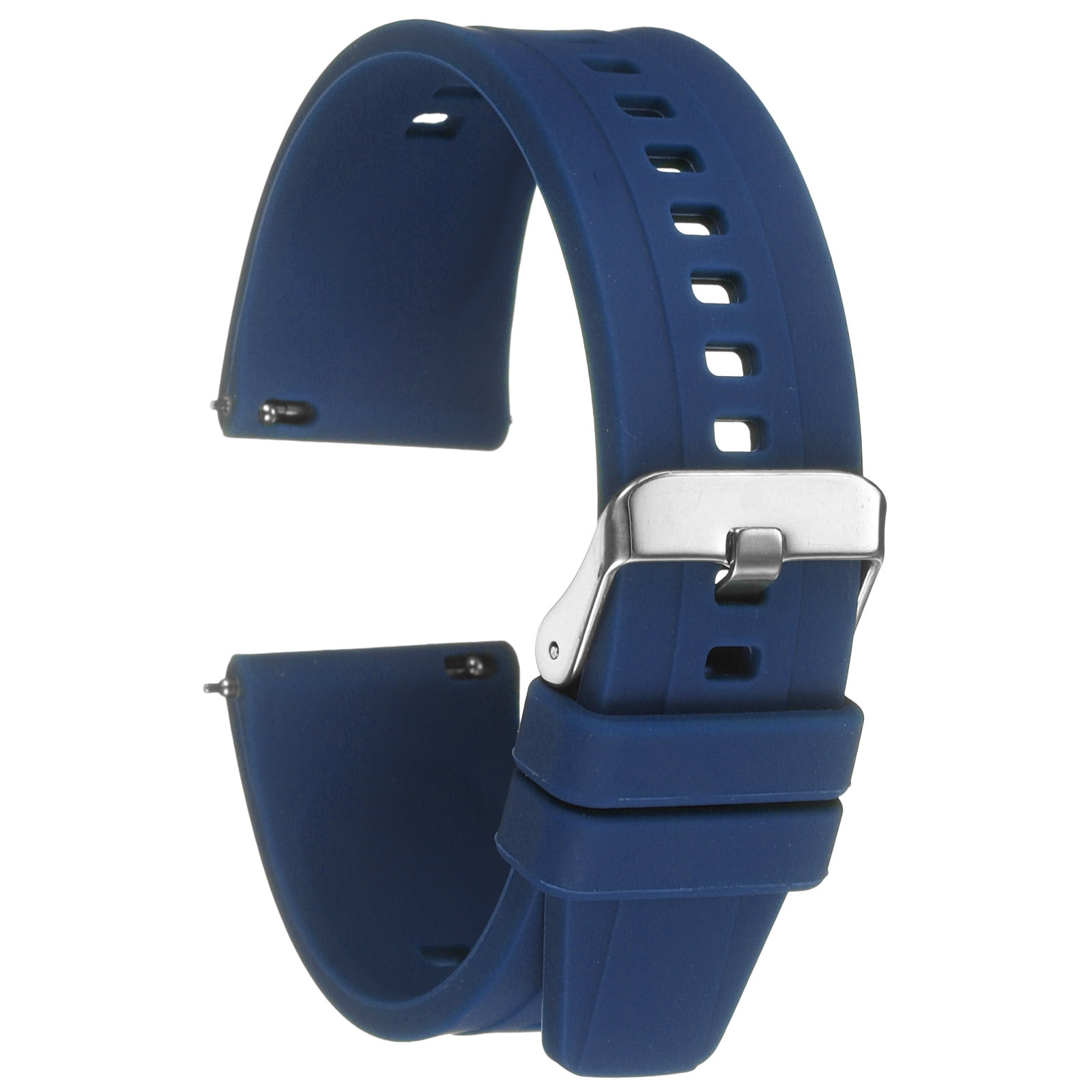 Uxcell Silicone Watch Band 22mm Quick Release Flexible Soft Rubber Replacement Watch Strap with Stainless Steel Clasp for Men Women, Deep Blue