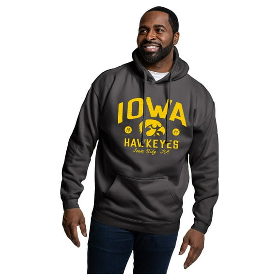 Men's League Collegiate Wear Black Iowa Hawkeyes Essentials 2.0 Fleece Pullover Hoodie