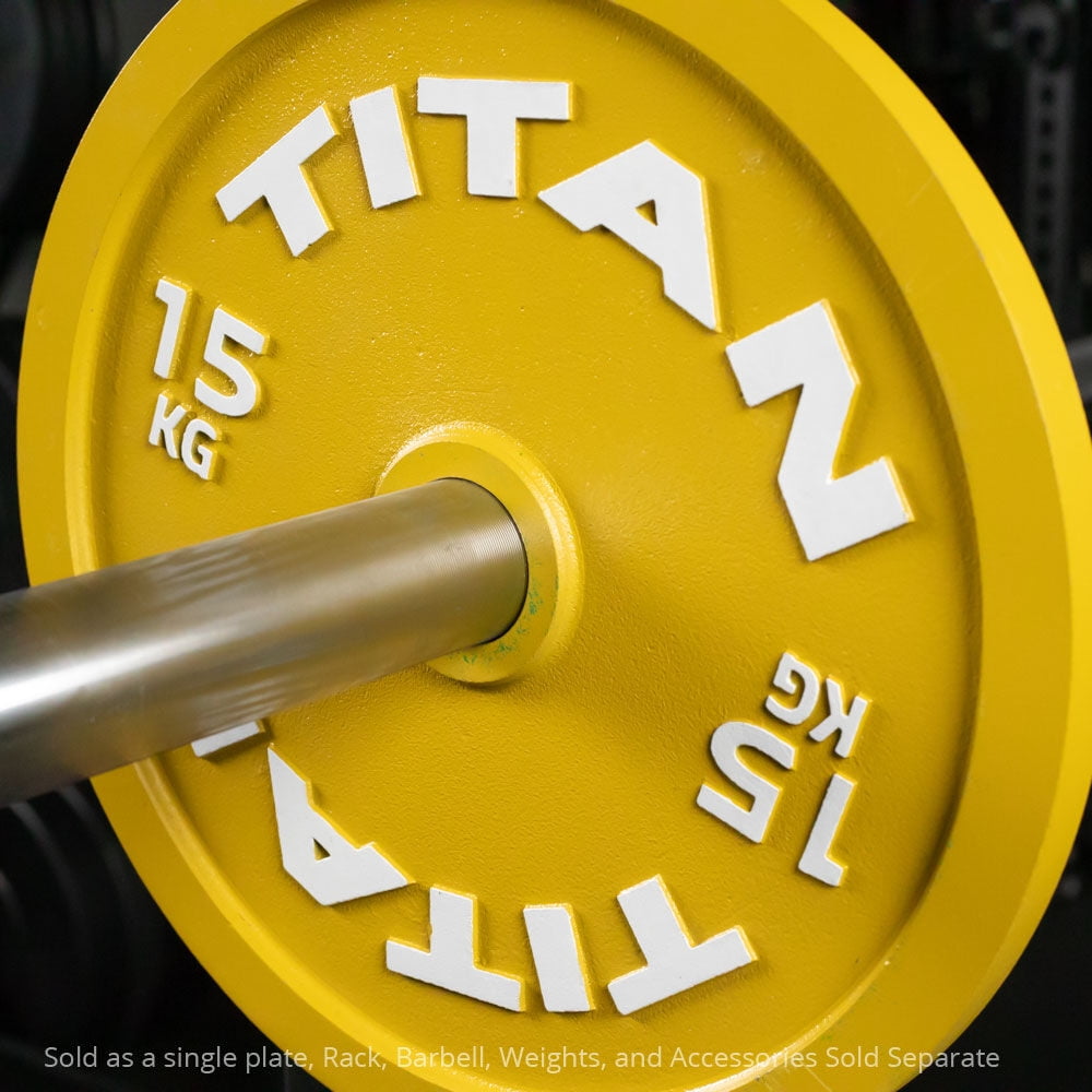 Titan Fitness 15 KG Olympic Calibrated Steel Powerlifting Plate, Machine Precision Steel Discs, Sold Individually