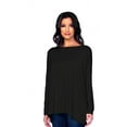 thumbnail image 6 of Jack David Piko Style Women's Famous Top Casual Oversized Soft Loose Fit Drop of Shoulder Boat Neck (Long Sleeve), 6 of 6