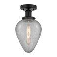 thumbnail image 3 of 616-1F-BK-G165 Innovations Lighting Geneseo - 1 Light Semi-Flush Mount In Industrial Style-9.75 Inches Tall and 6 Inches Wide-Matte Black Finish-Clear, 3 of 5