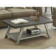 thumbnail image 2 of Roundhill Furniture Athens Wood Coffee Table with Shelf Weathered Walnut/Gray, 2 of 5
