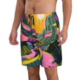 thumbnail image 2 of KLL Retro Futuristic Landscape Men's Casual Summer Beach Shorts Hawaiian Shorts with Pockets-Large, 2 of 5