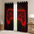 thumbnail image 2 of Homewish Cartoon Game Console Black Out Curtains for Teens, Neon Gamepad Curtains Pack of 2 (42x63 Each), Red Futuristic Honeycomb Bedroom Curtains, Window Curtains Bedroom Decor, 2 of 6