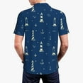 thumbnail image 3 of Balery Lighthouses and Anchors Printed Men’s Short Sleeve Polo Shirt, Midweight Men's Shirt,Golf Polo shirts -4X-Large, 3 of 8